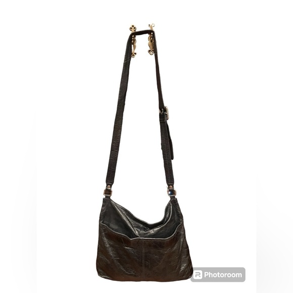 HOBO International black leather shoulder bag with silver hardware. P5 - Picture 2 of 7